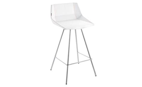Daytona 4 - tubular chrome bar stool by Schmidt, white lacquer or black lacquer. Density 45 Kg ...