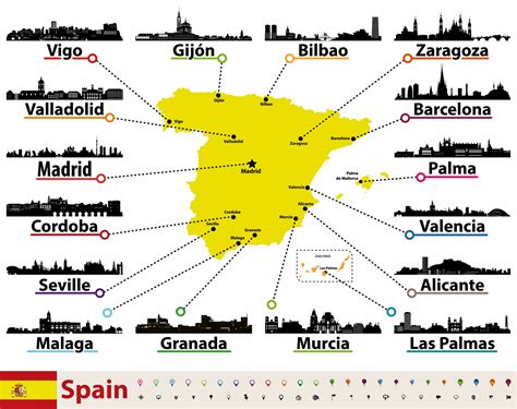 Spain Map of Major Sights and Attractions - OrangeSmile.com