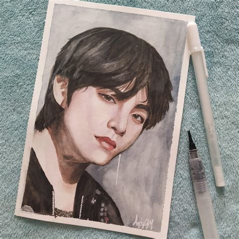 BTS V (Kim Taehyung) Watercolor Painting | ARMY's Amino