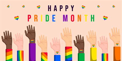 LGBT pride month illustration background with hands up 7534969 Vector ...