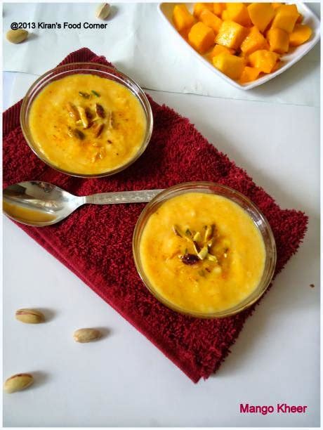 Mango Kheer Recipe | Mango Rice Pudding ~ Kiran's Food corner