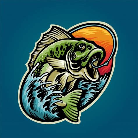 Obtenir une illustration de poisson de basse | Vecteur Premium | Fish illustration, Fish logo ...