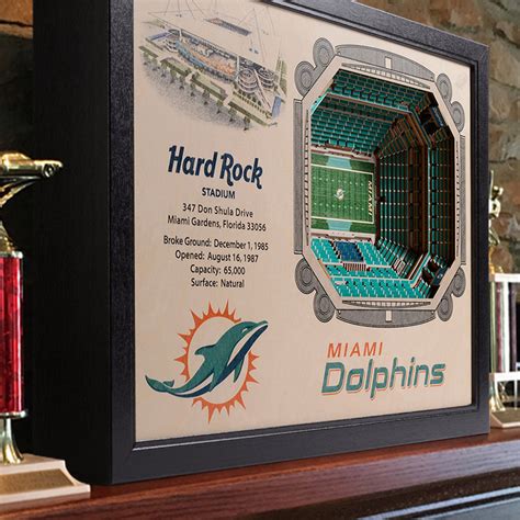 Miami Dolphins Hard Rock Stadium 3D Stadiumview Wall Art – Sports Fanz