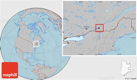 Gray Location Map of Longueuil, hill shading