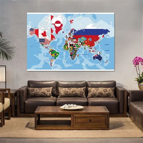 WORLD MAP COUNTRIES Flags Poster Wall Decoration Size 59*39inch $10.58 - PicClick