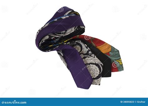 Neckties in Different Colors Isolated on White Stock Image - Image of business, elegance: 28005823