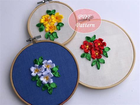 PDF Ribbon Embroidery Pattern/ Ribbon Embroidery Basics/ Begin Your ...