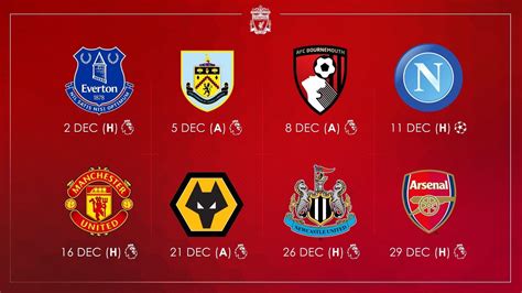 Liverpool’s next 8 fixtures. : r/LiverpoolFC