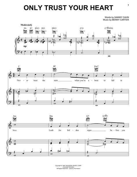 Diana Krall "Only Trust Your Heart" Sheet Music Notes | Download ...