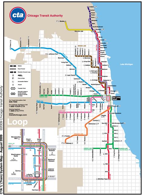 Chicago Metro Map (subway) • Mapsof.net