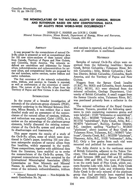 (PDF) The nomenclature of the natural alloys of osmium, iridium and ruthenium based on new ...