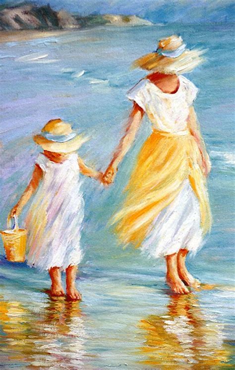 Mother and Daughter by September McGee Oil ~ 16" x 12: | Mother painting, Painting art projects ...