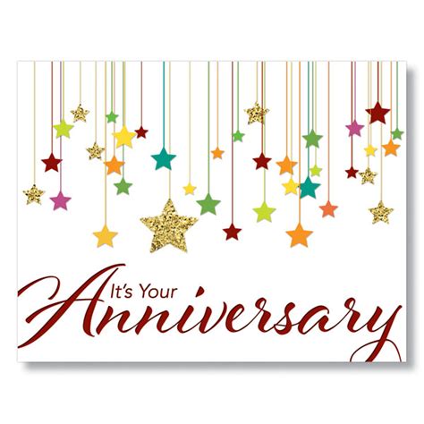 Try Our Newest Colorful Stars Employee Anniversary Cards From HRDirect