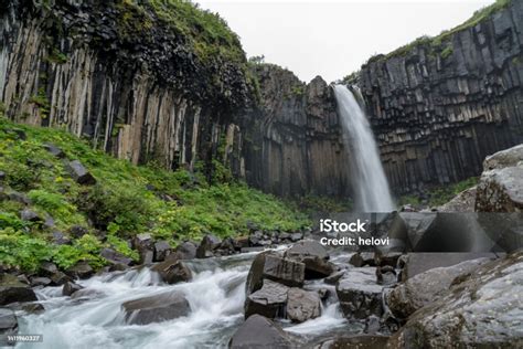 Studlafoss Waterfall In East Iceland Stock Photo - Download Image Now - Stuðlagil Canyon ...