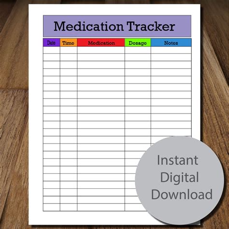 Medication Tracker Digital Printable - Etsy