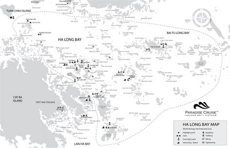 Map of Halong Bay sights