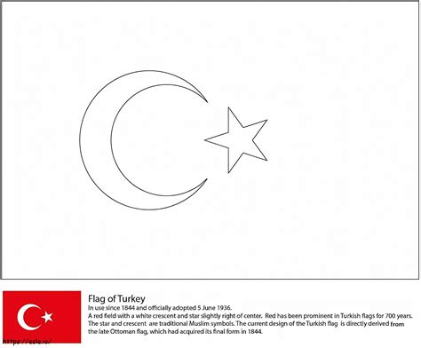 Flag Of Turkey coloring page