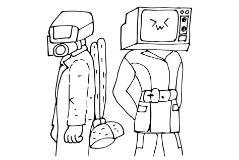 Cameraman, TV Man to Color - Free Printable Coloring Pages