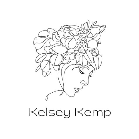White and Black Minimalist Personal Logo of a Beauty with Flowers on her Head - Templates by Ca ...