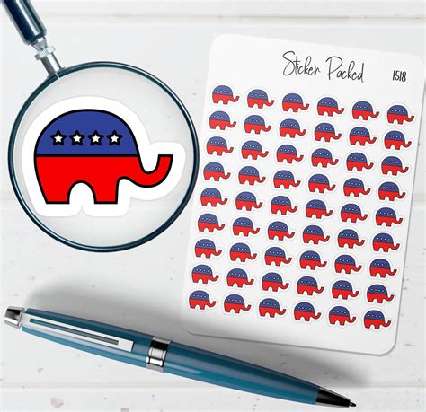 Republican Elephant Planner Sticker Republican Elephant Icon Sticker ...