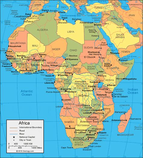 Map Of Africa With Countries Labeled For Kids - Map Ireland Counties and Towns