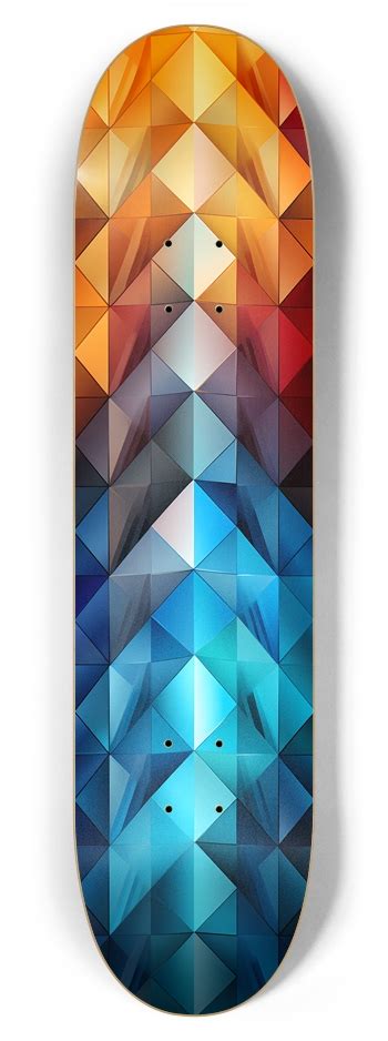 Rainbow Diamond Pattern Skateboard 7-7/8 Skateboard Deck by Alleycat_Planks