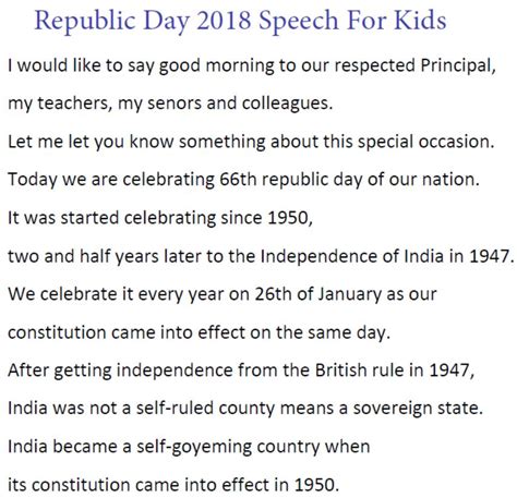 Republic Day Speech in English 2018 For Kids, School Students, Teachers