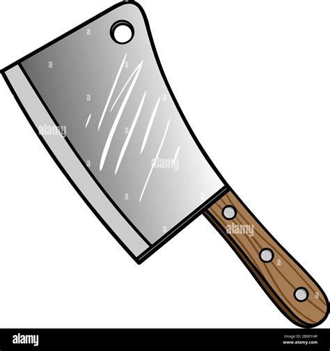 Meat Cleaver- An Illustration of a Meat Cleaver Stock Vector Image ...