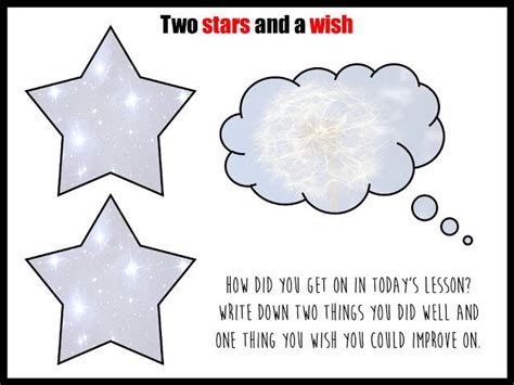 Two stars and a wish | Student reflection, Student reflection sheet, Teaching history