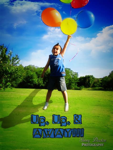 Cool, unique awesome idea! Little boy floating away! Up Up & Away! Balloons Outdoor Settings ...