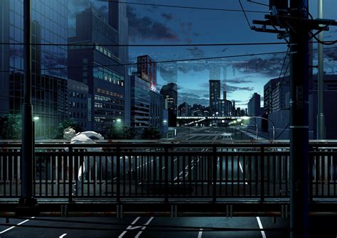 Anime City Street Background