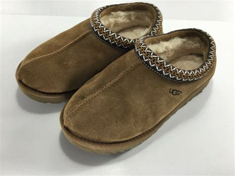 UGG Australia TASMAN Women Size 8 Chestnut Suede Fur Lined Slip on Slippers 5955 - Flats & Oxfords