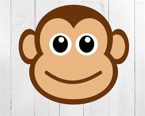 Svg File-funny Monkey Face Clipart-png | Etsy