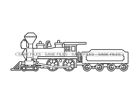 Train Outline 7 Svg, Train Svg, Steam Engine Svg, Locomotive Svg, Clipart, Files for Cricut, Cut ...