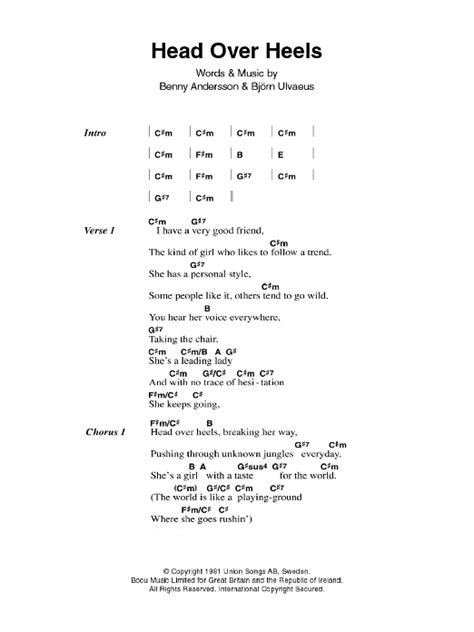 Head Over Heels by ABBA - Guitar Chords/Lyrics - Guitar Instructor