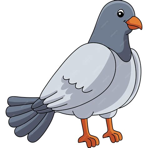 Premium Vector | Pigeon cartoon colored clipart illustration