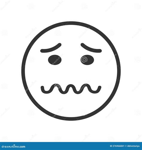 Confounded Unhappy Smile Of Emoticon. Confused Smile Icon. Yellow Emoji. Isolated Illustration ...