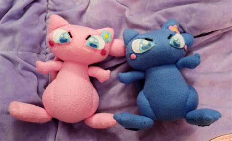 Handmade Mew and Shiny Mew Plushies by SasuNaruLover99 on DeviantArt