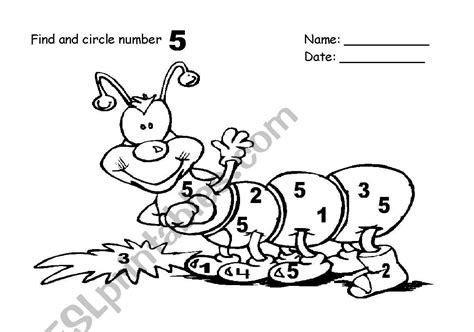 Circle The Number 5 Worksheet