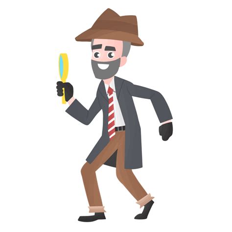 detective personaje diseño, misterio inspector investigando caso dibujos animados 24208186 PNG