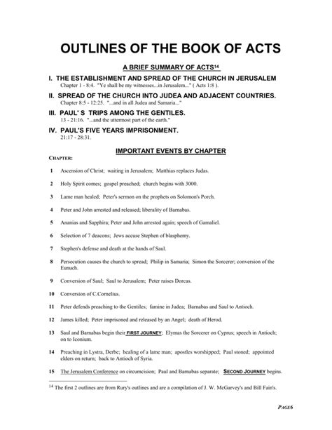 outlines of the book of acts