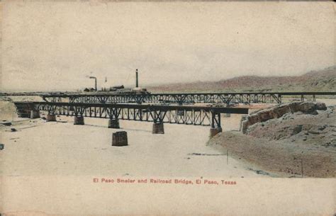 El Paso Smelter and Railroad Bridge Texas Postcard