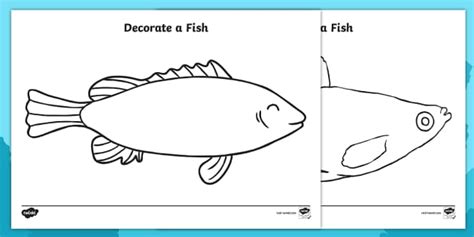 Printable Simple Fish Template - Under the Sea Activity