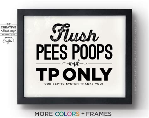 Cute Funny Do Not Flush Bathroom Sign Septic System Sensitive | Etsy