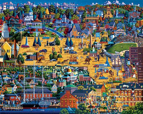 Best of Massachusetts, 500 Pieces, Dowdle Folk Art | Puzzle Warehouse