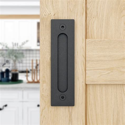 WINSOON Matte Black Indoor Single & Double Barn Door Handle GCM4987-M ...