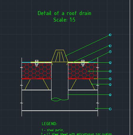 Roof drain detail - CAD Files, DWG files, Plans and Details