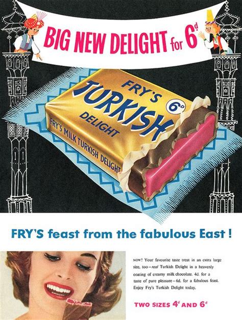 1958 Fry's Turkish Delight ad | Fry's turkish delight, Vintage ads food ...