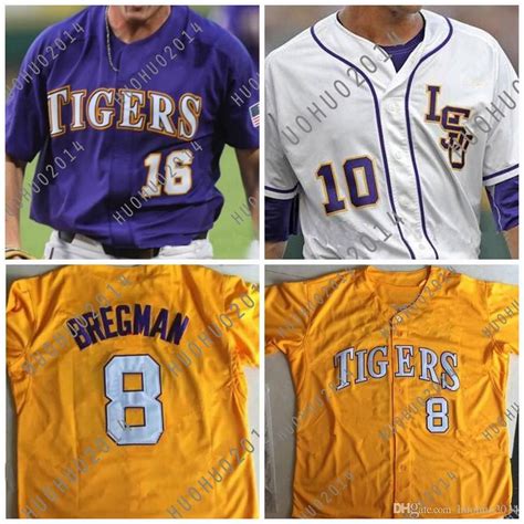 2020 Mens LSU Tigers College Baseball Jerseys CWS DJ LeMahieu Alex ...