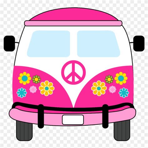 #mq #pink #car #peace #hippie - Hippie Van Clip Art, HD Png Download - 1024x1024(#5138354) - PngFind